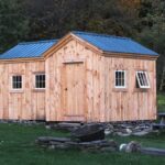 8x18 Heritage post and beam storage shed with extra windows