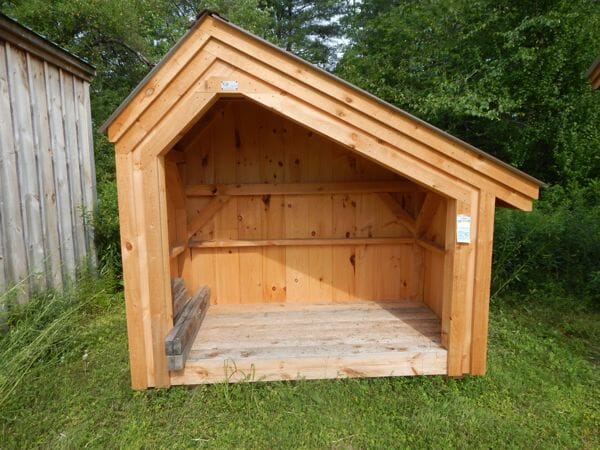 The 4x8 Hearthstone is a small firewood storage shed that can hold one cord