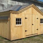 10x14 Tool Shed with 8x1 fixed transom window and Patrician Bronze roof