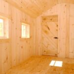 8x18 Heritage shown with shiplap pine interior wall and ceiling sheathing