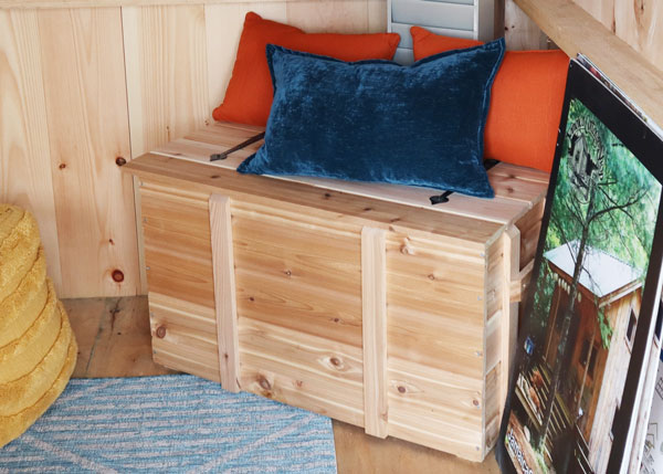This toy chest can double as a bench, just add pillows.