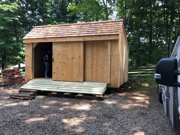 Three Sled Shed with a Red Cedar Shingle Roof