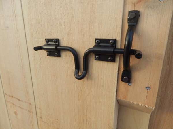 Drop Latch for 5' Sliding Barn Door installed on 10x16 Three Sled Shed.