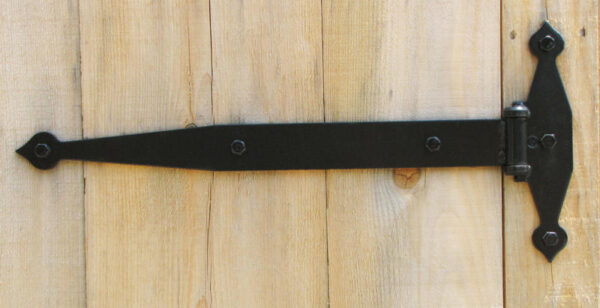 This rustic style hinge is perfect for barn door entrances.