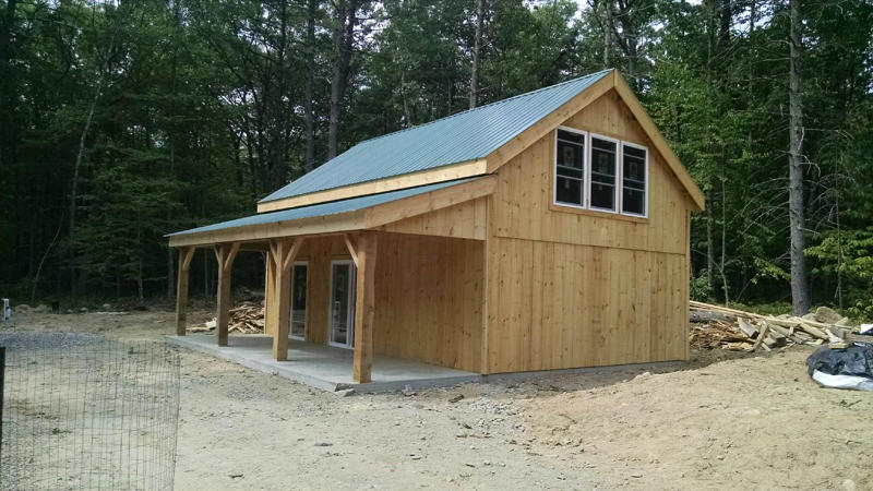Overhang with no floor and 8x8 Post and Beam construction.