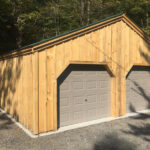 9x8 Overhead Garage Doors installed on 24x24 Simple Garage.