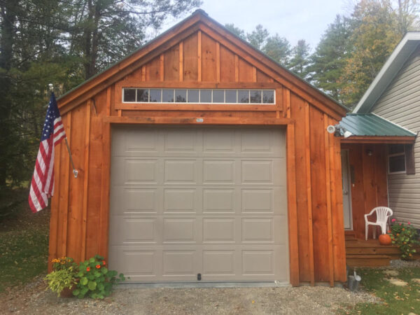 This transom window was painted white by the customer, then installed above a garage door.
