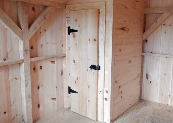 Single pine door used as a closet entry