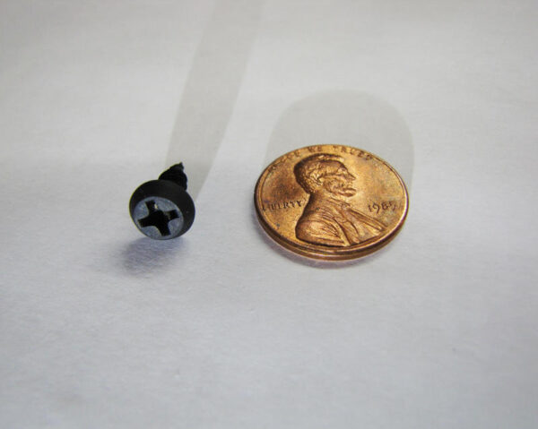 7/16" Peanut Screw for use with a #2 Phillips Head.  Black Phosphate.