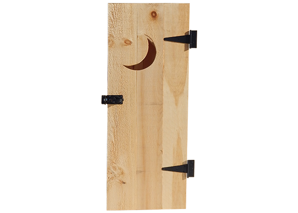 Pine Outhouse Door with Hardware