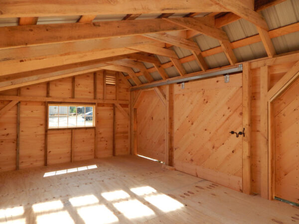 5' JCS Built 2" thick Pine Sliding Barn Door. Interior view.  Black Drop latch.