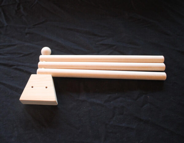 Swinging towel rack is made of high quality Pine and left unfinished.  Small storage solution for Tiny House or cottage.