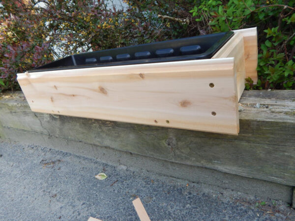 2' Window Flower Box with liner.  Made of high-quality Cedar.