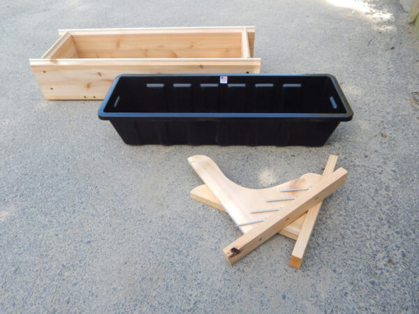 2' Window Flower Box with liner, Brackets and hardware.  Made of high-quality Cedar.