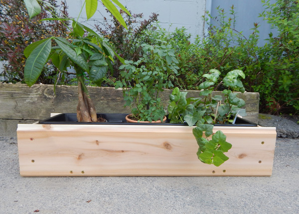 2' Window Flower Box with liner.  Made of high-quality Cedar.