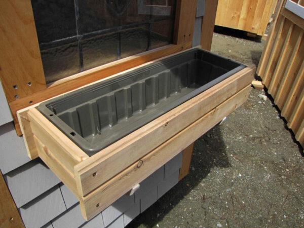 2' Window Flower Box with liner.  Made of high-quality Cedar. Installed under window.