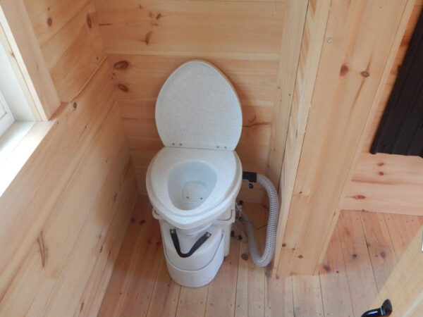Nature's Head Composting Toilet with Stainless Steel hardware.  Self Contained, compact & waterless.