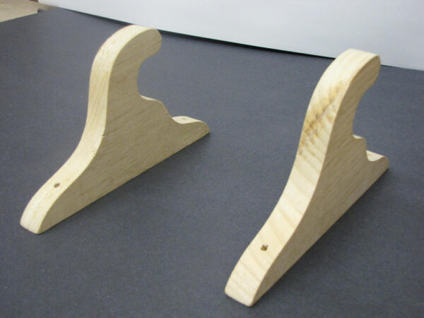 Curtain Rod Brackets - unfinished all-natural pine.