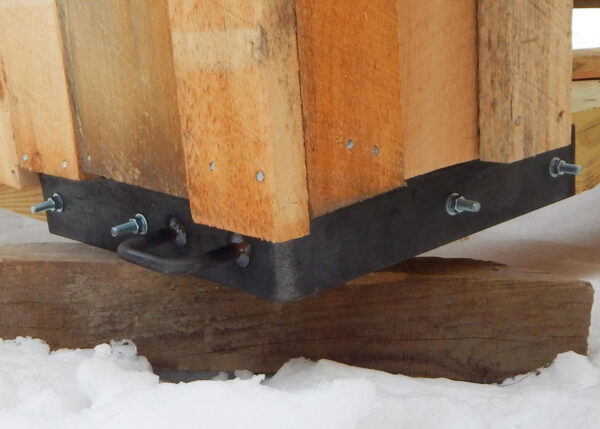 Steel corner brackets may be used to strengthen the sill plate of a run in.