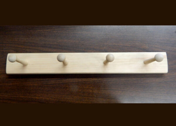 This four peg coat rack is constructed of all natural pine, unfinished and ready to paint or stain to match your decor.