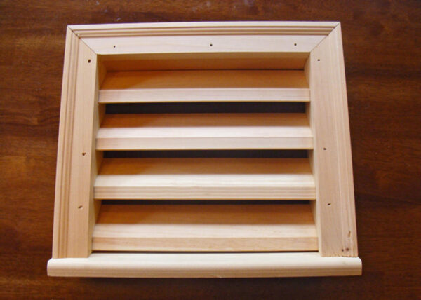 Wood Louvered Vent for your Shed, cottage or Barn.  Handmade from localy sourced sustainable Pine. Roughly 15"x16"x3.5".