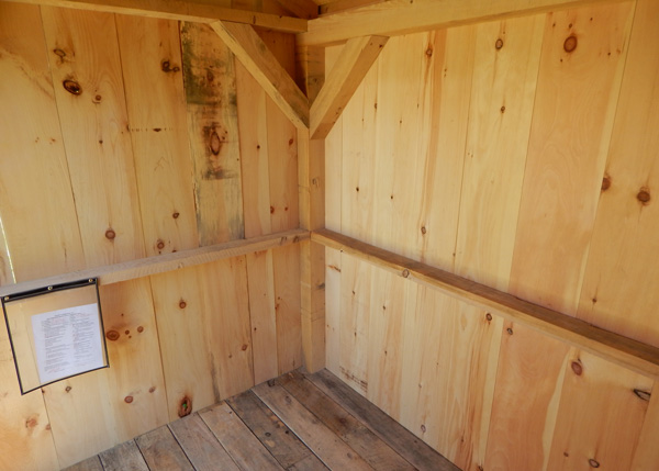2X4 Hemlock lumber nailers are installed in this shed for attaching the pine board siding.