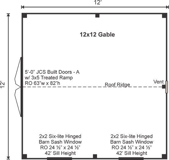 Double Door (Floor Plan A) Jamaica Cottage Shop