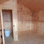 One room cabin with a dry flush toilet