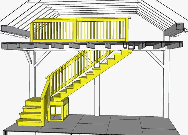 Two Bay Garage Stair System Kit