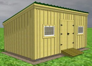 12x20 Shed Roof 3D Model with Barn Sash Windows and Pressure-Treated Ramp