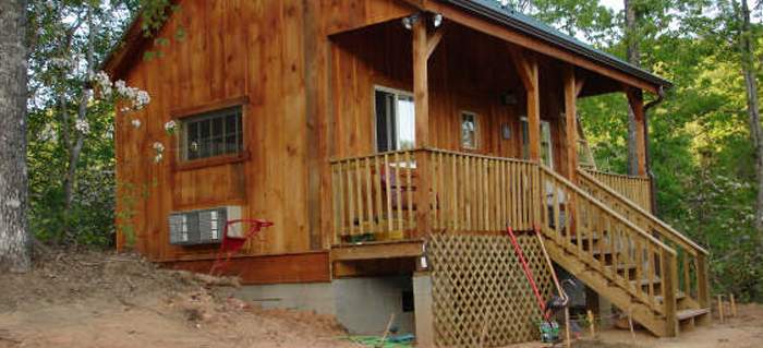 Vermont cottage built on a full foundation basement.