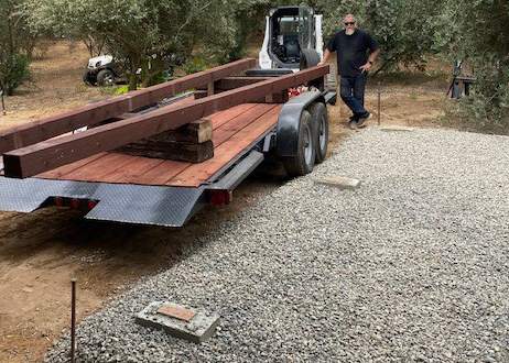 Gravel Pad with Cement Blocks