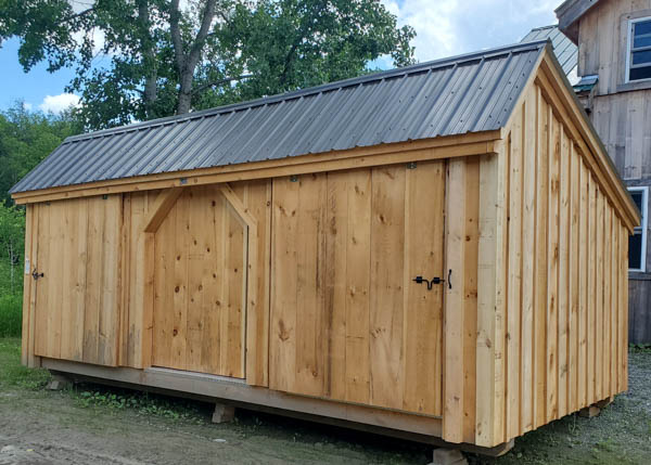 12x20 Three Sled Shed - Matte Black Roof