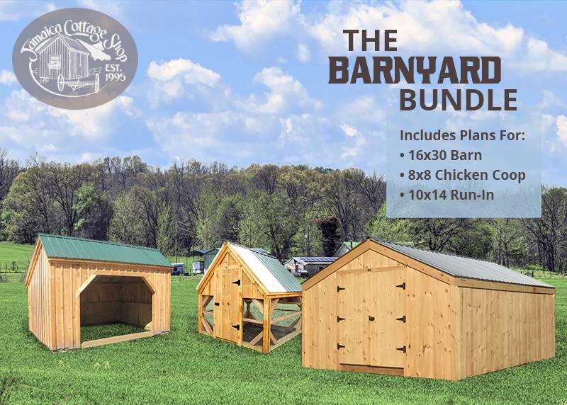 The Barnyard Bundle is a package of DIY building plans for farm structures.