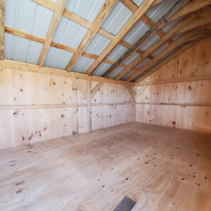 Interior of the 10x16 Three Sled Shed