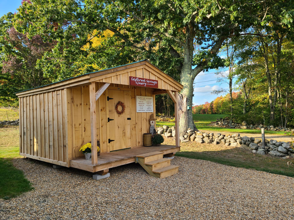 You can convert your shed into a backyard office like this Home Office design built for a winery. 