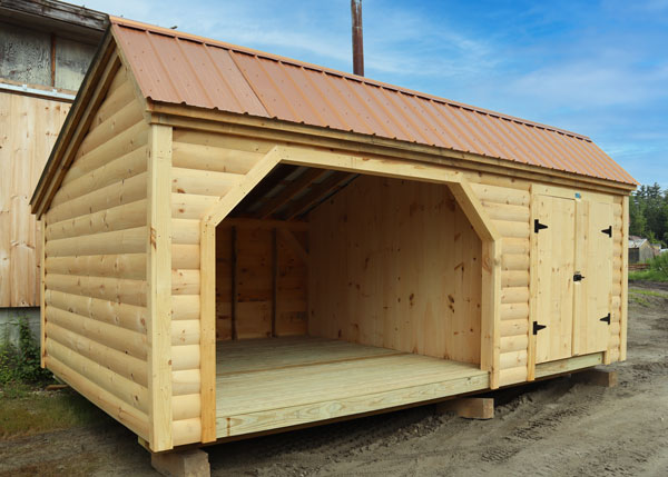 12x20 Weekender Firewood Storage Shed with Enclosed Side