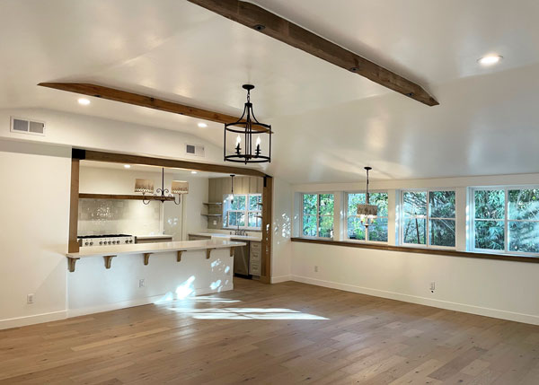 Custom Barn Interior used as a kitchen addition