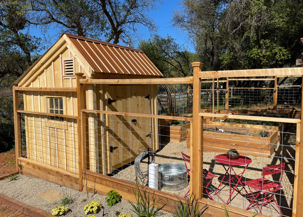 8x12 Saltbox Storage Shed with Fenced Garden