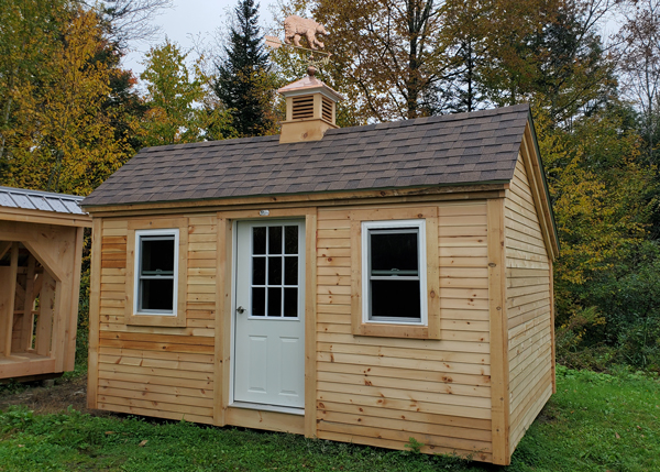 This four season cabin would make a great backyard office.