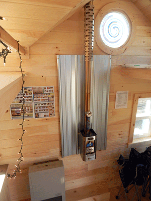 Heating inside of a tiny house on wheels. 
