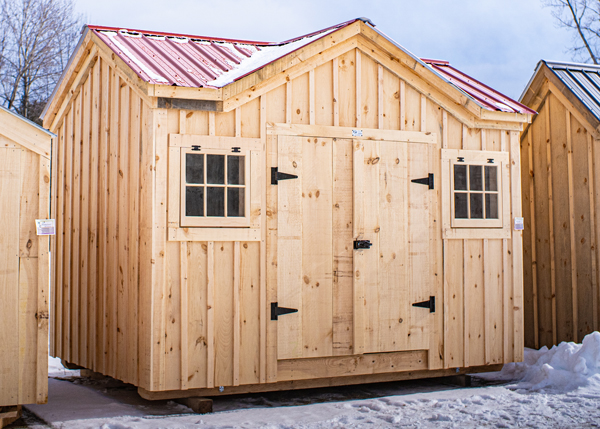 96 square foot storage shed with double doors