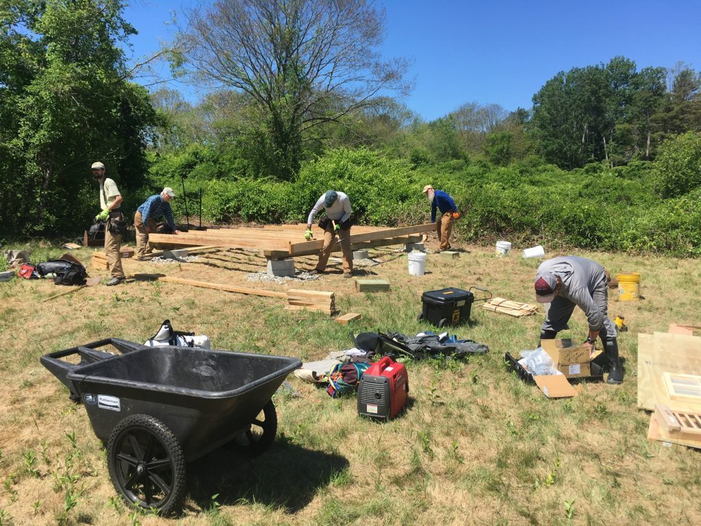 Building a cabin on Little Chebeague Island