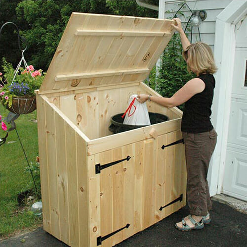 Garbage Bin Storage  Wooden Trash Storage Shed