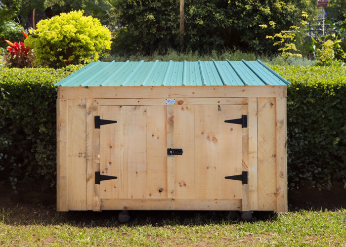 3x8 Garbage Bin with an Evergreen Roof