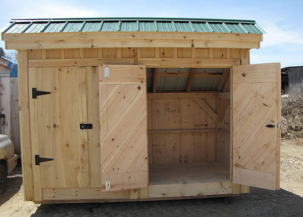 4x10 Garbage Shed with 4x4 Hemlock Wall Framing and Angle Braces