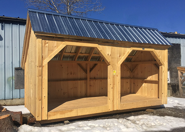 This woodbin was custom built to have a matte black roof.