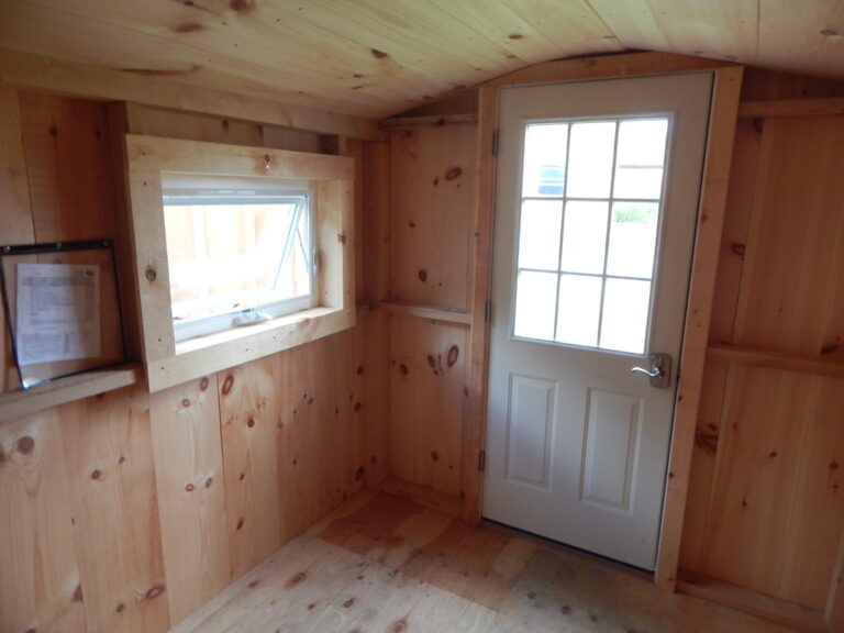 The Bunkie comes with a 9-lite insulated steel door and a 3x2 double pane awning window.