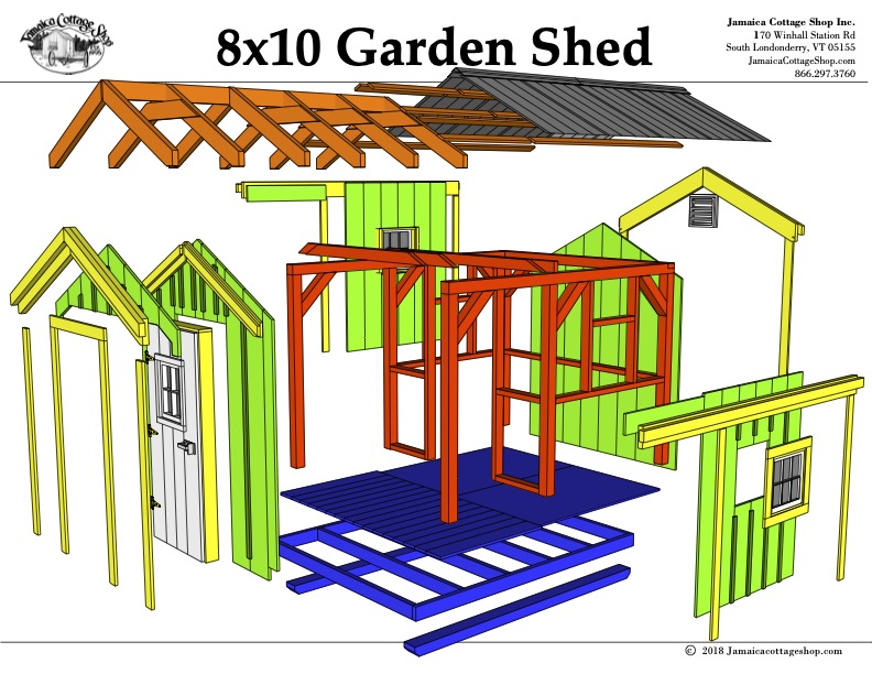 8x10_GardenShed_Exploded