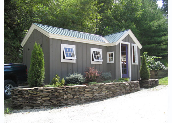 8x18-heritage-gray-painted-cabin-two-room-post-beam-kit-for-sale-minnesota